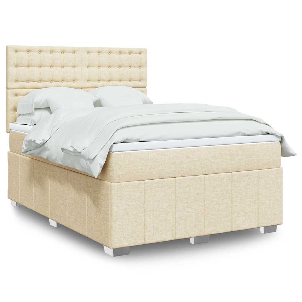 Boxspringbett Mit Matratze Stoff Creme