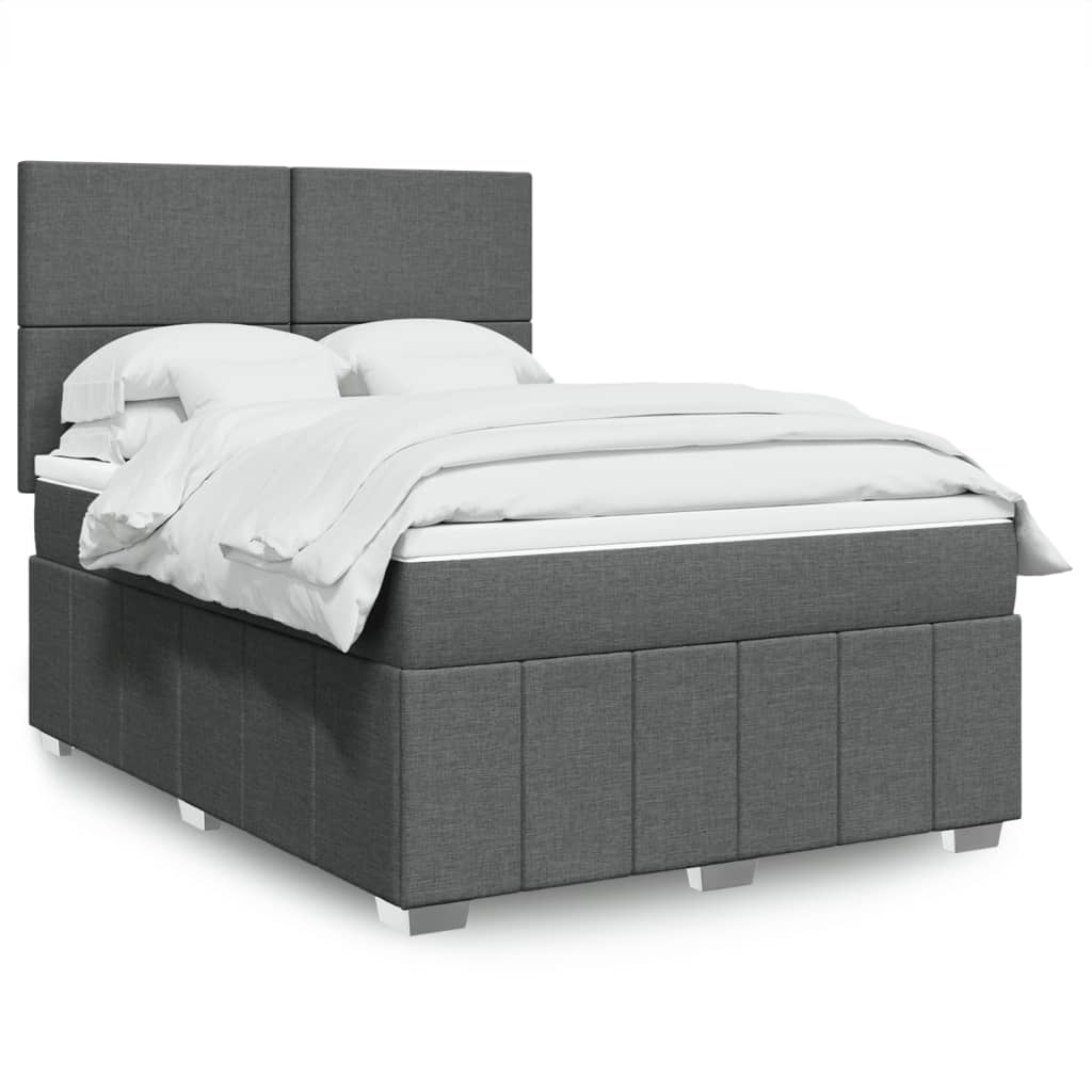 Boxspringbett Mit Matratze Stoff Dunkelgrau