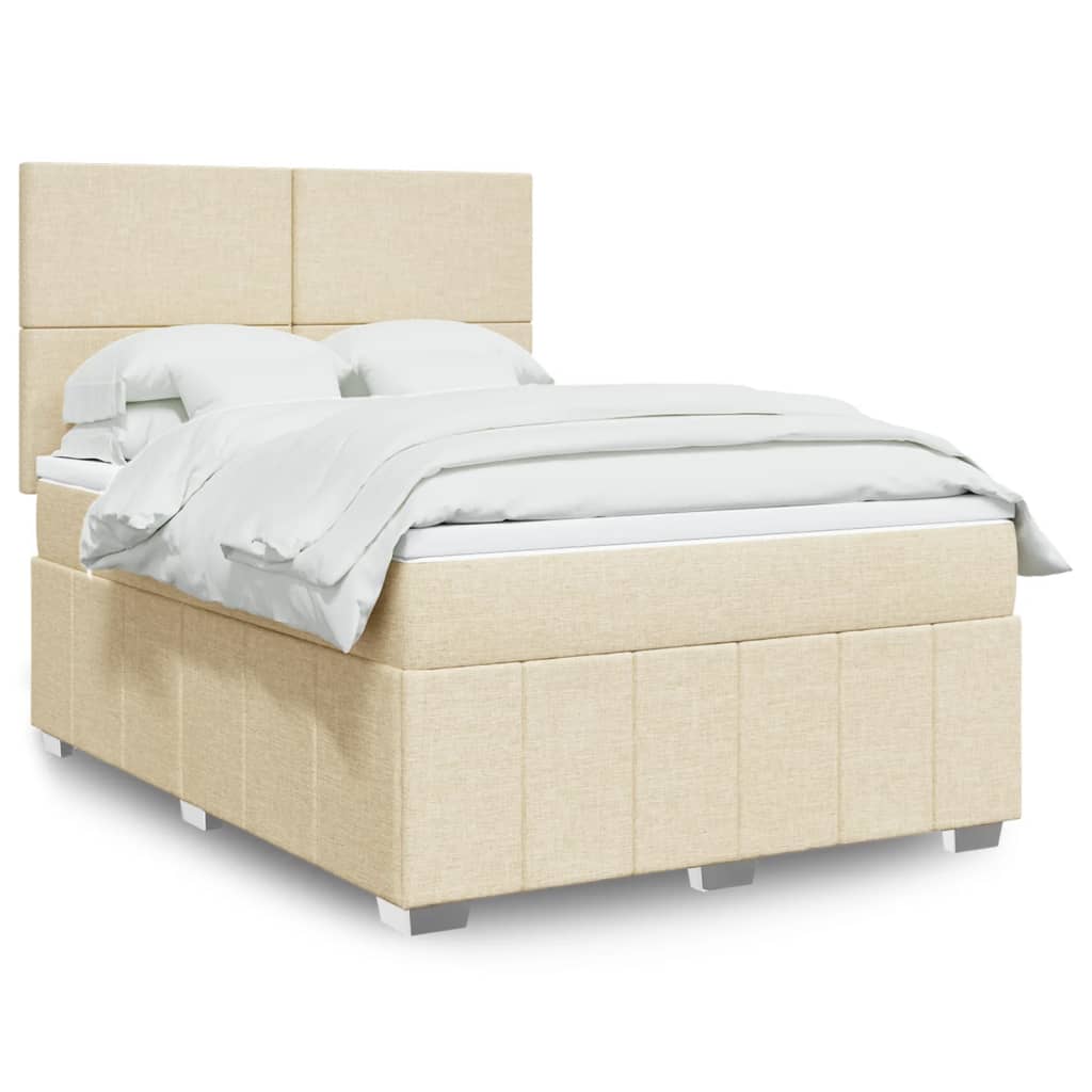 Boxspringbett Mit Matratze Stoff Creme
