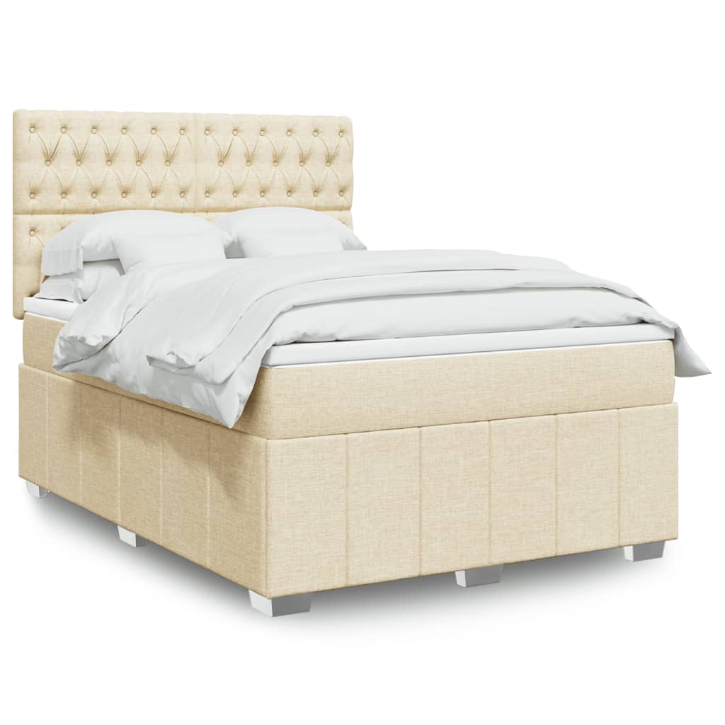 Boxspringbett Mit Matratze Stoff Creme