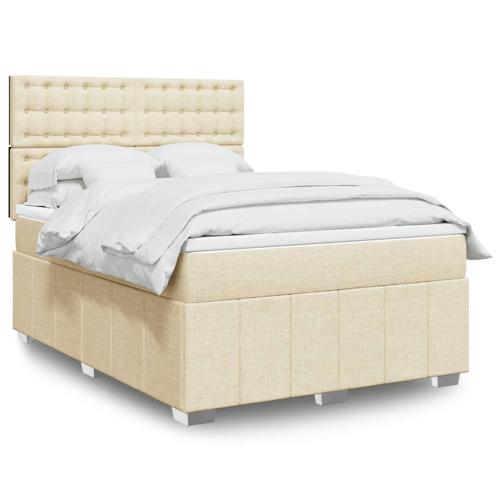 Boxspringbett Mit Matratze Stoff Creme