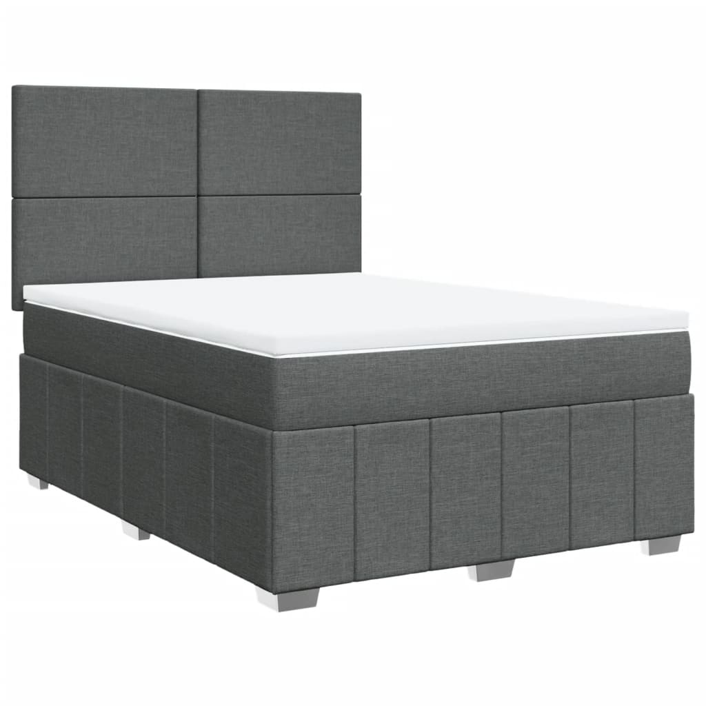 Boxspringbett Mit Matratze Stoff Dunkelgrau