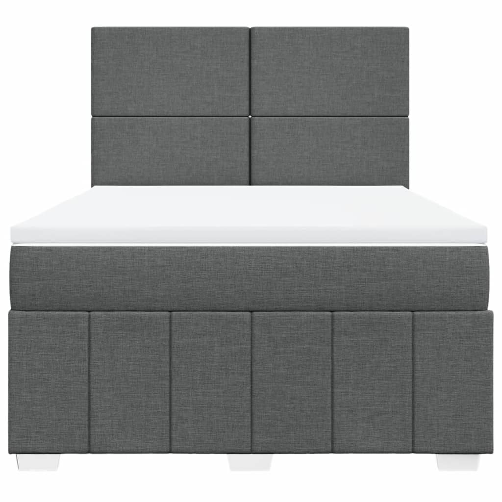 Boxspringbett Mit Matratze Stoff Dunkelgrau