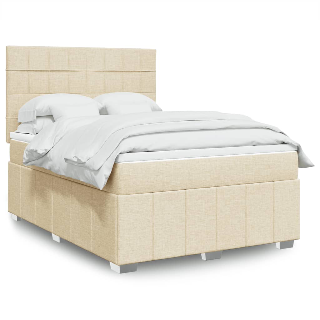 Boxspringbett Mit Matratze Stoff Creme