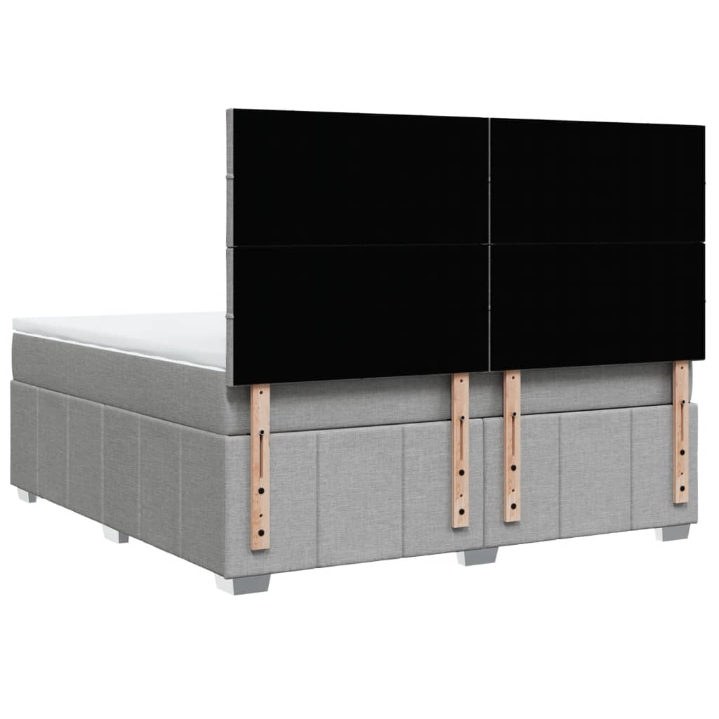 Boxspringbett Mit Matratze Stoff Hellgrau