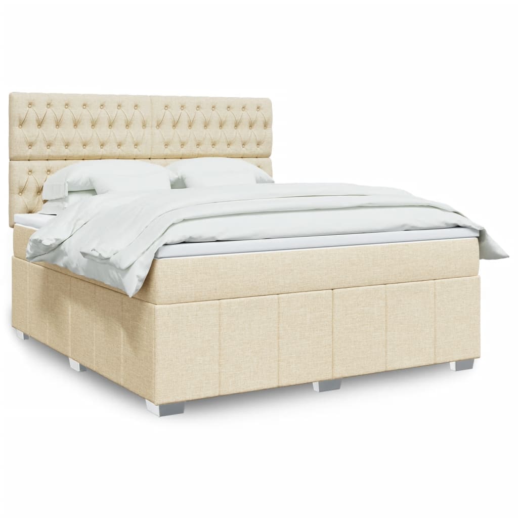 Boxspringbett Mit Matratze Stoff Creme