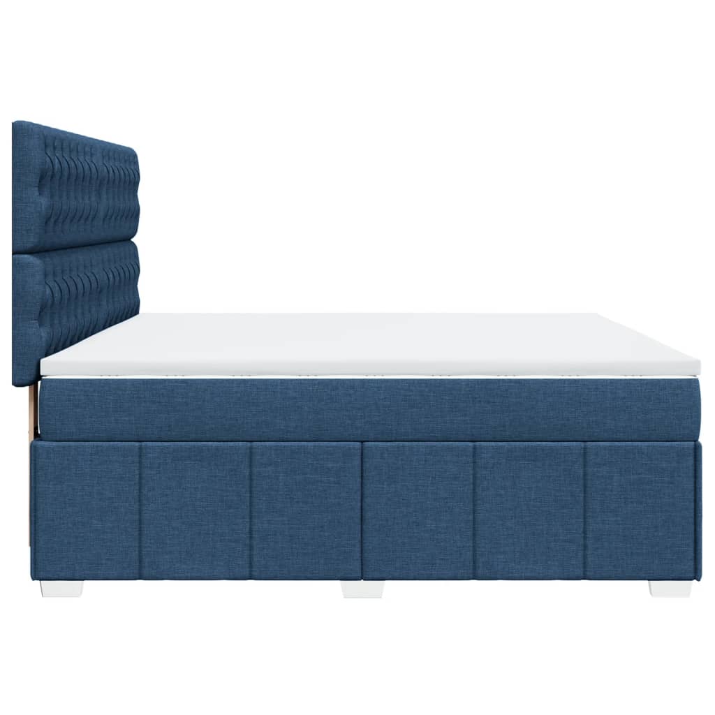 Boxspringbett Mit Matratze Stoff Blau
