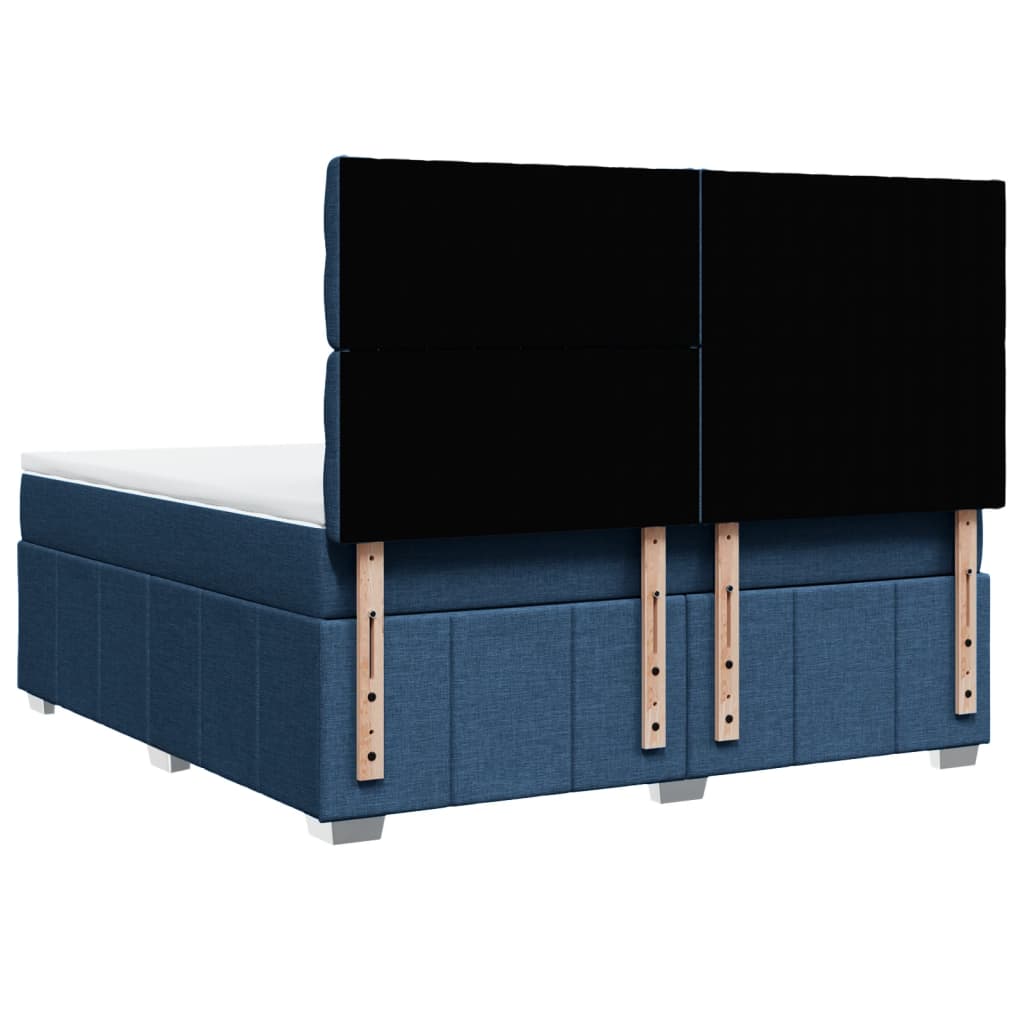 Boxspringbett Mit Matratze Stoff Blau
