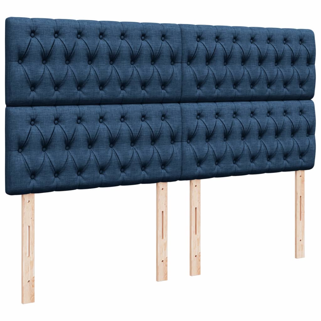 Boxspringbett Mit Matratze Stoff Blau