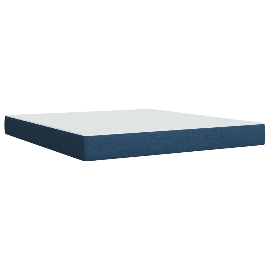 Boxspringbett Mit Matratze Stoff Blau