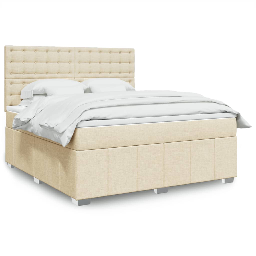 Boxspringbett Mit Matratze Stoff Creme