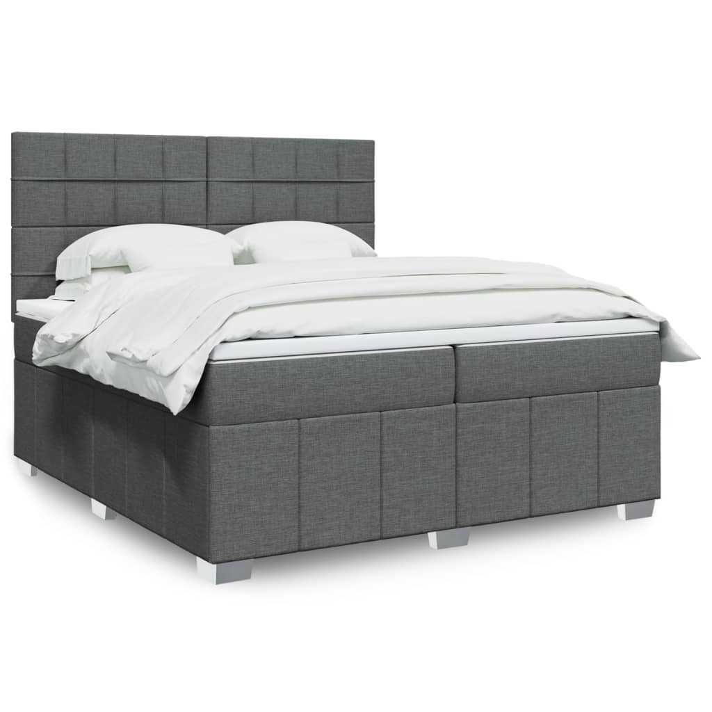 Boxspringbett Mit Matratze Stoff Dunkelgrau