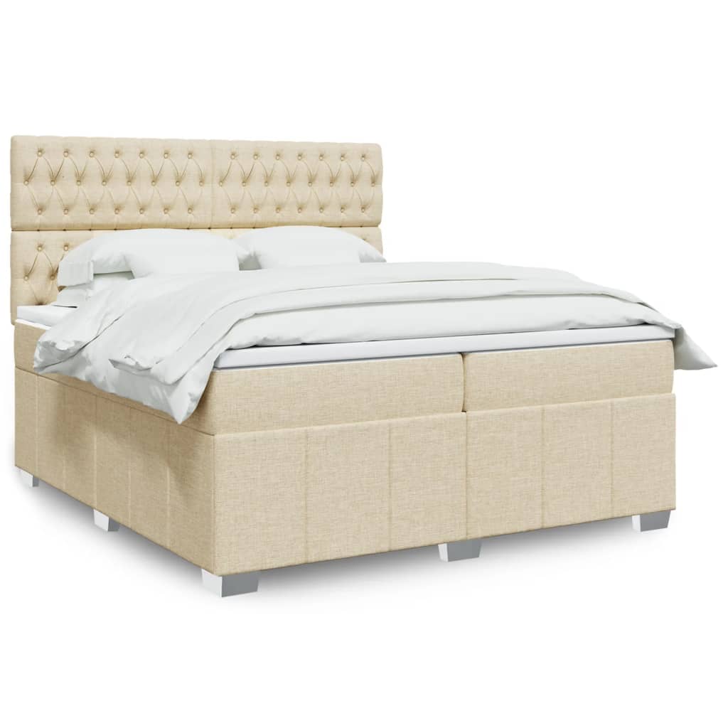 Boxspringbett Mit Matratze Stoff Creme