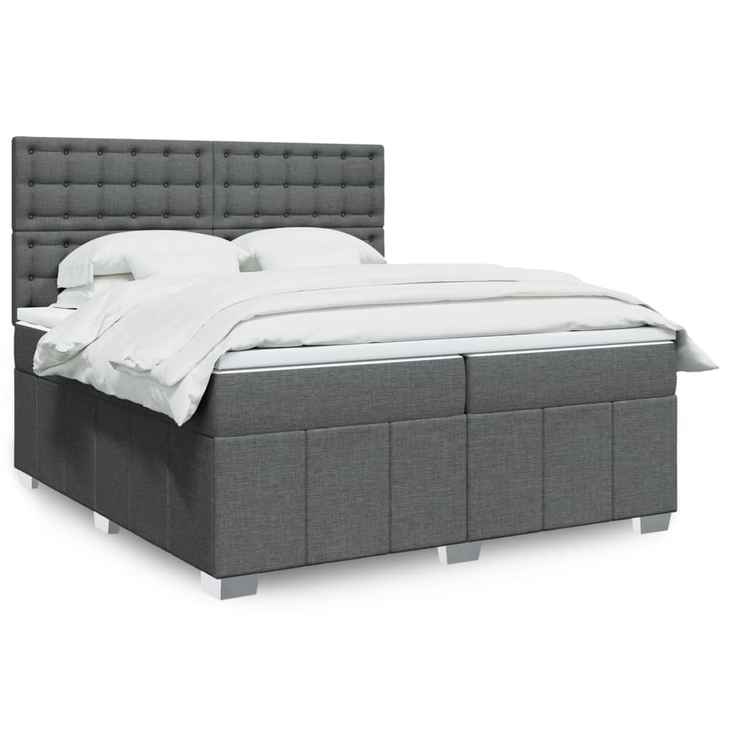 Boxspringbett Mit Matratze Stoff Dunkelgrau