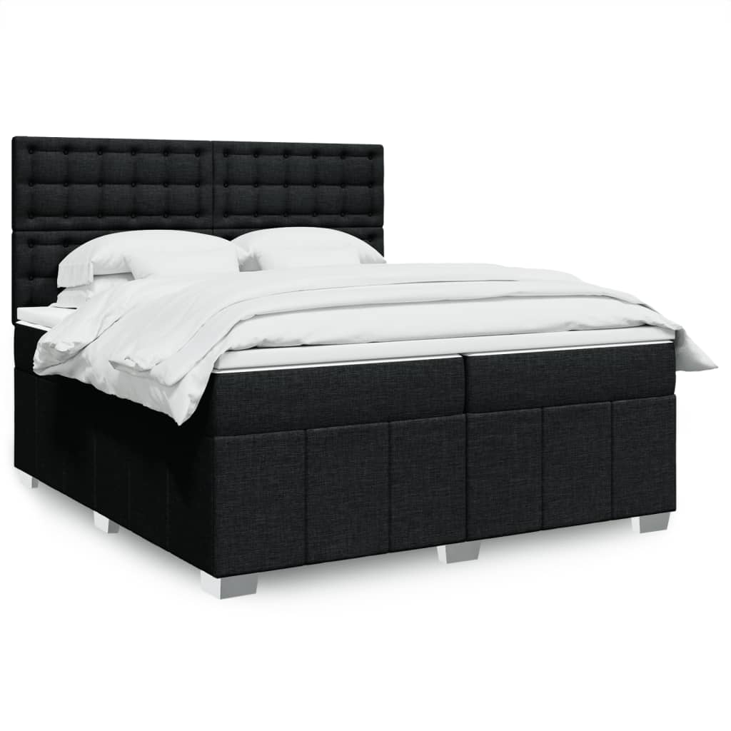 Boxspringbett Mit Matratze Stoff Schwarz
