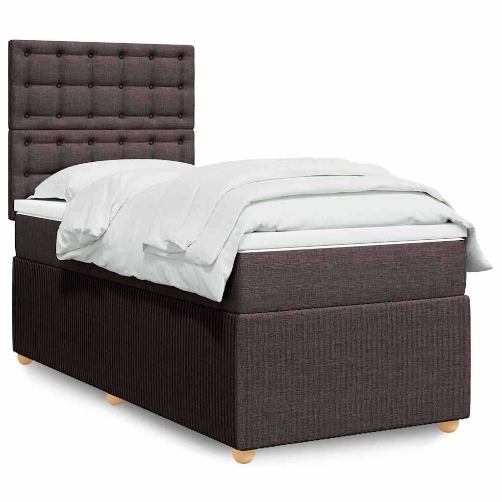 Boxspringbett Mit Matratze Stoff Dunkelbraun
