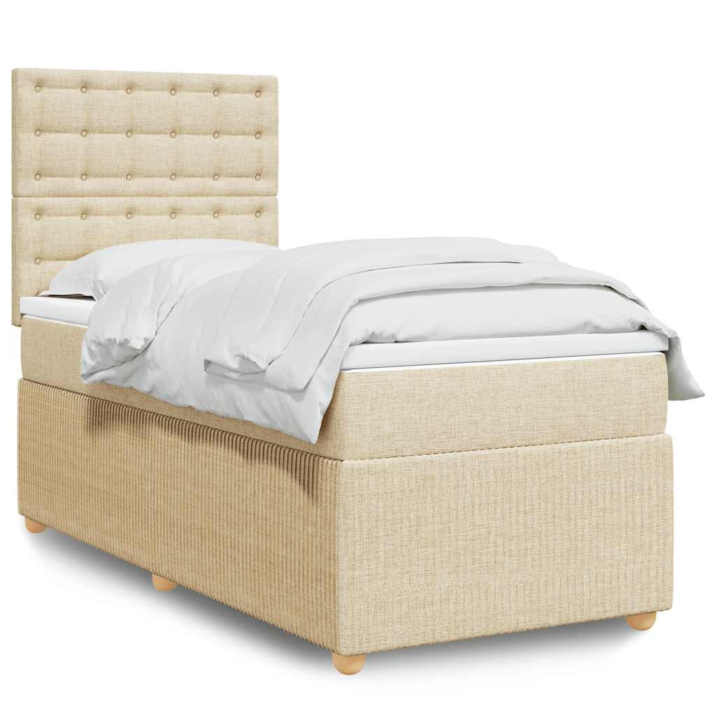 Boxspringbett Mit Matratze Stoff Creme