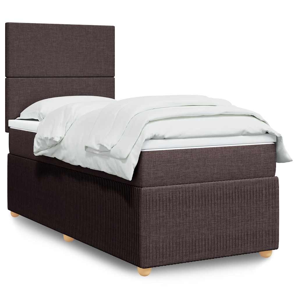 Boxspringbett Mit Matratze Stoff Dunkelbraun