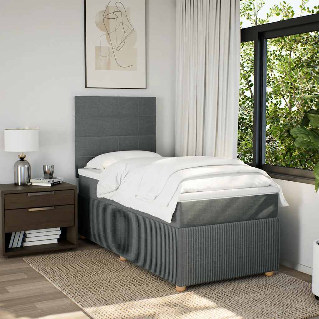 Boxspringbett Mit Matratze Stoff Dunkelgrau