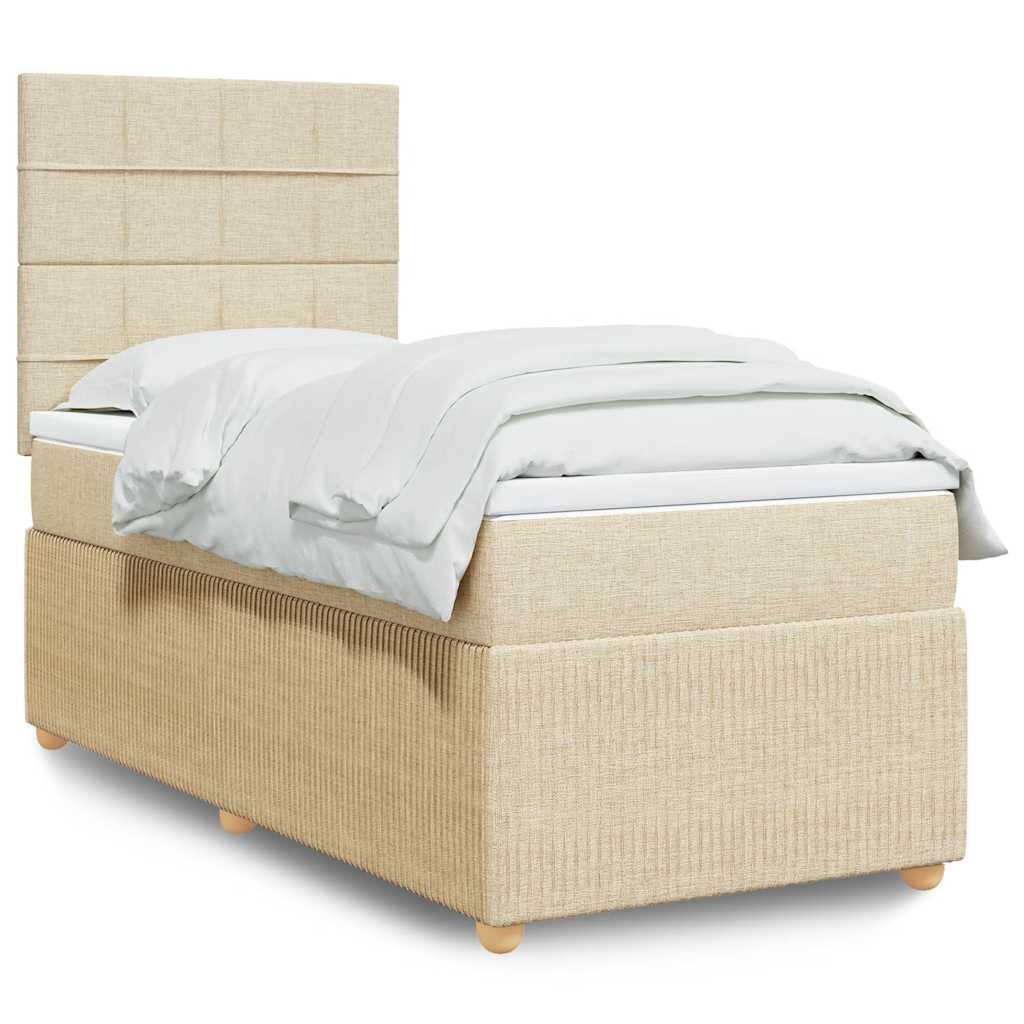 Boxspringbett Mit Matratze Stoff Creme