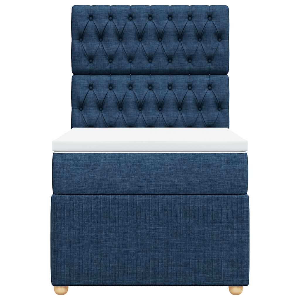Boxspringbett Mit Matratze Stoff Blau