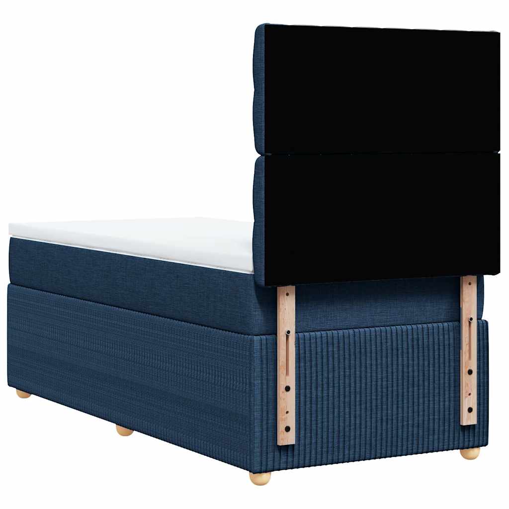 Boxspringbett Mit Matratze Stoff Blau