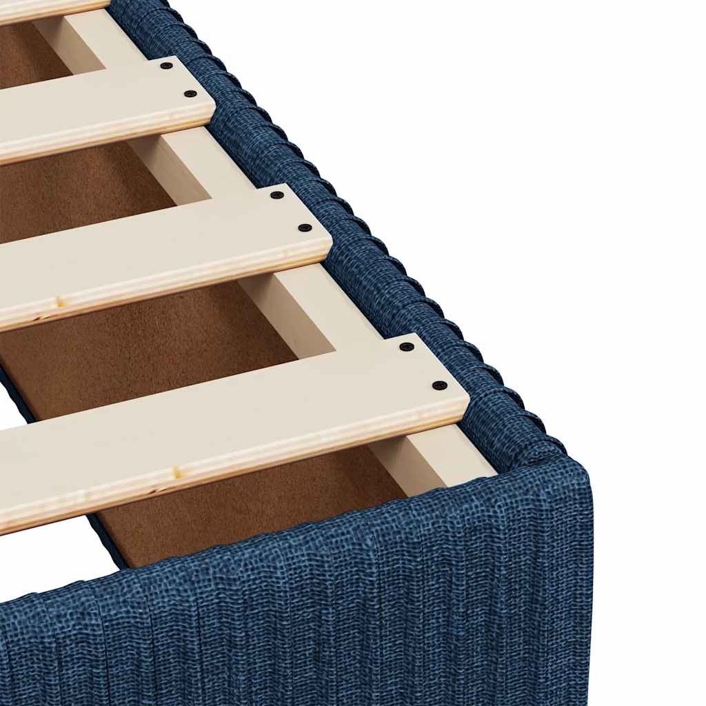 Boxspringbett Mit Matratze Stoff Blau