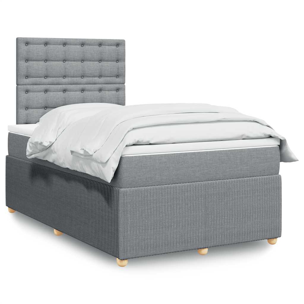 Boxspringbett Mit Matratze Stoff Hellgrau