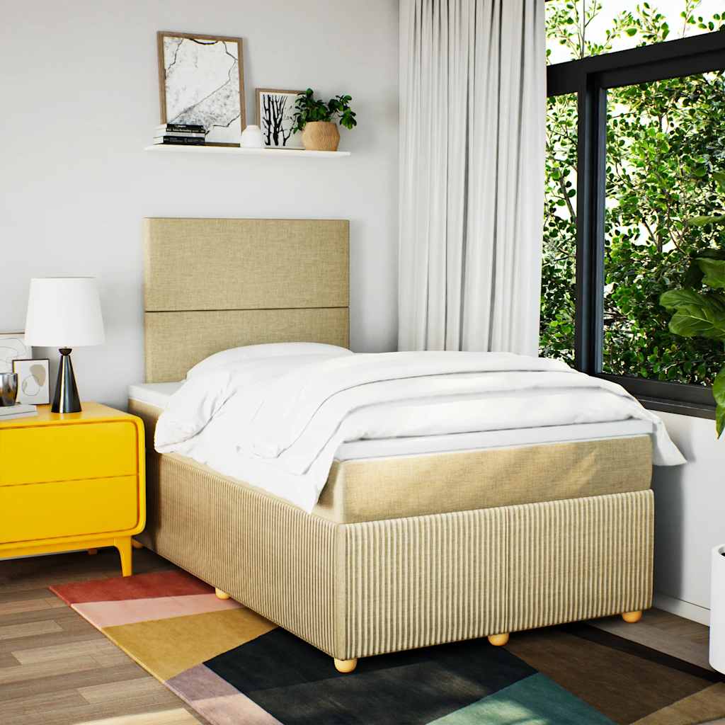 Boxspringbett Mit Matratze Stoff Creme