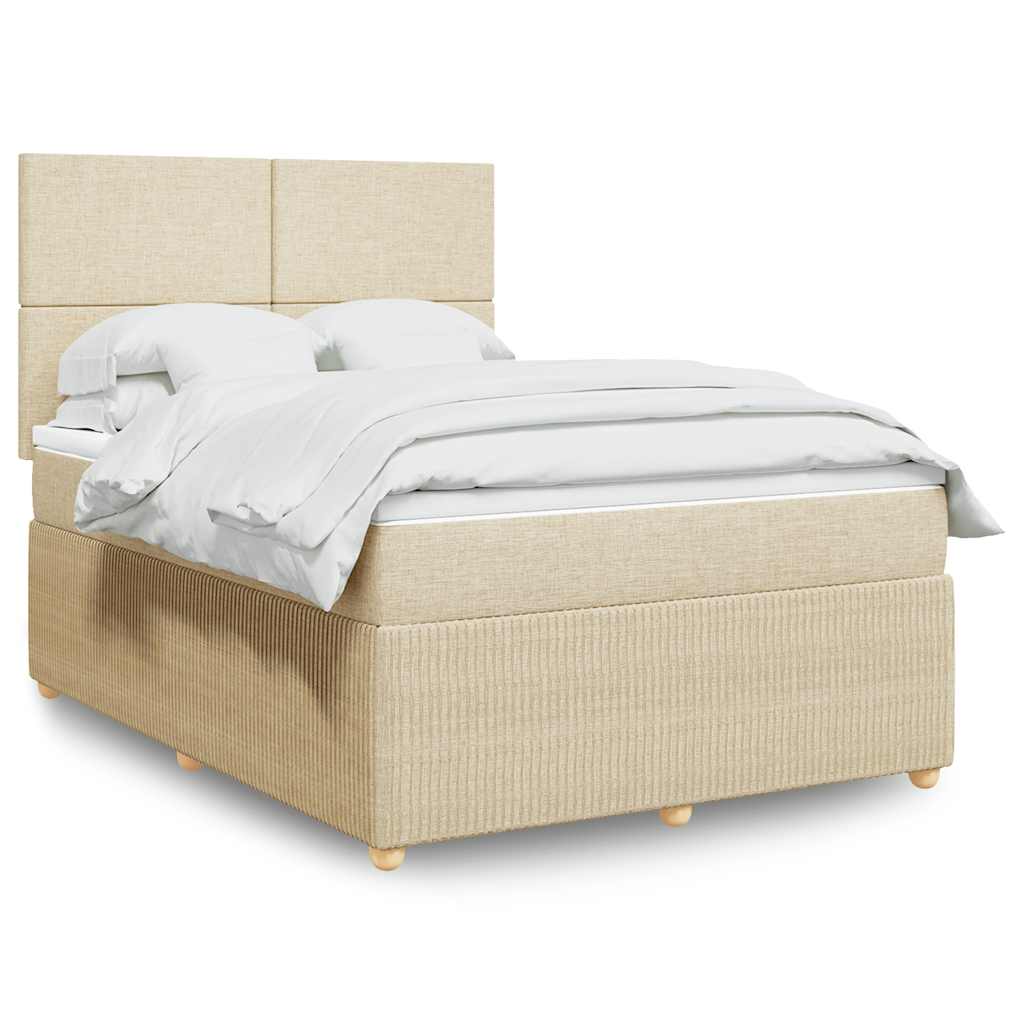 Boxspringbett Mit Matratze Stoff Creme