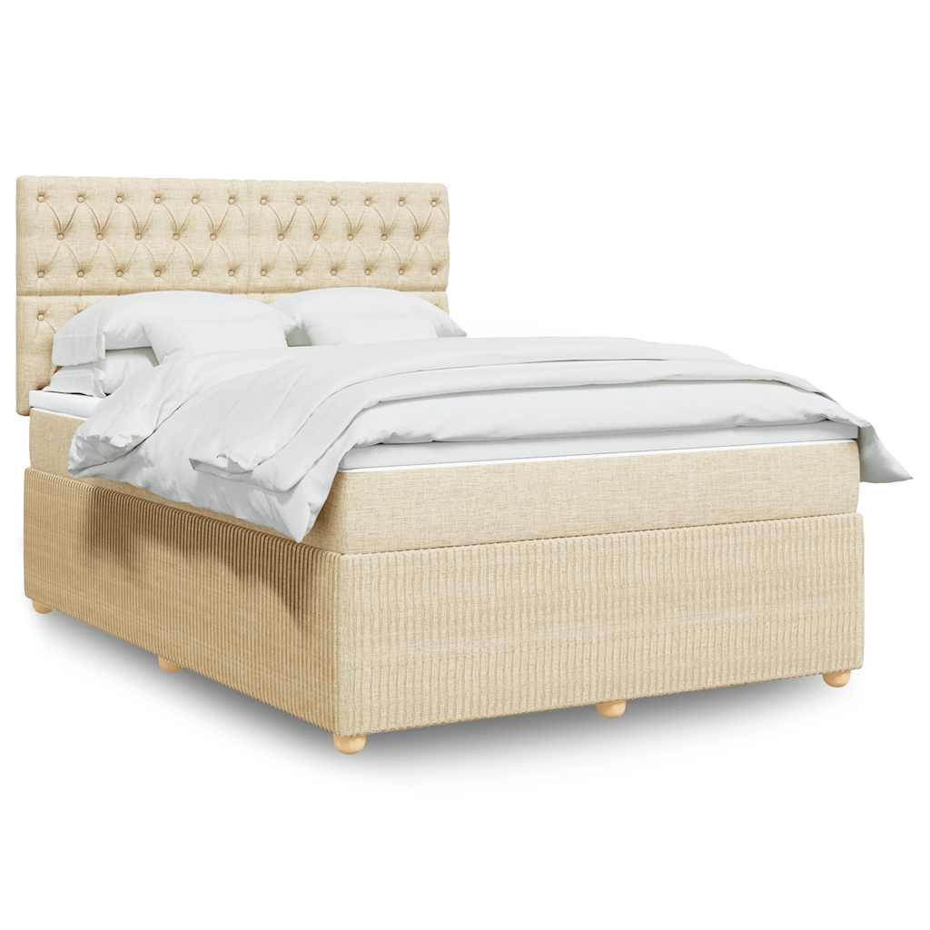 Boxspringbett Mit Matratze Stoff Creme