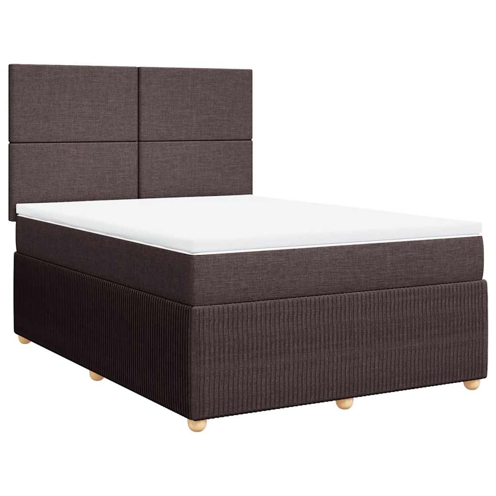 Boxspringbett Mit Matratze Stoff Dunkelbraun