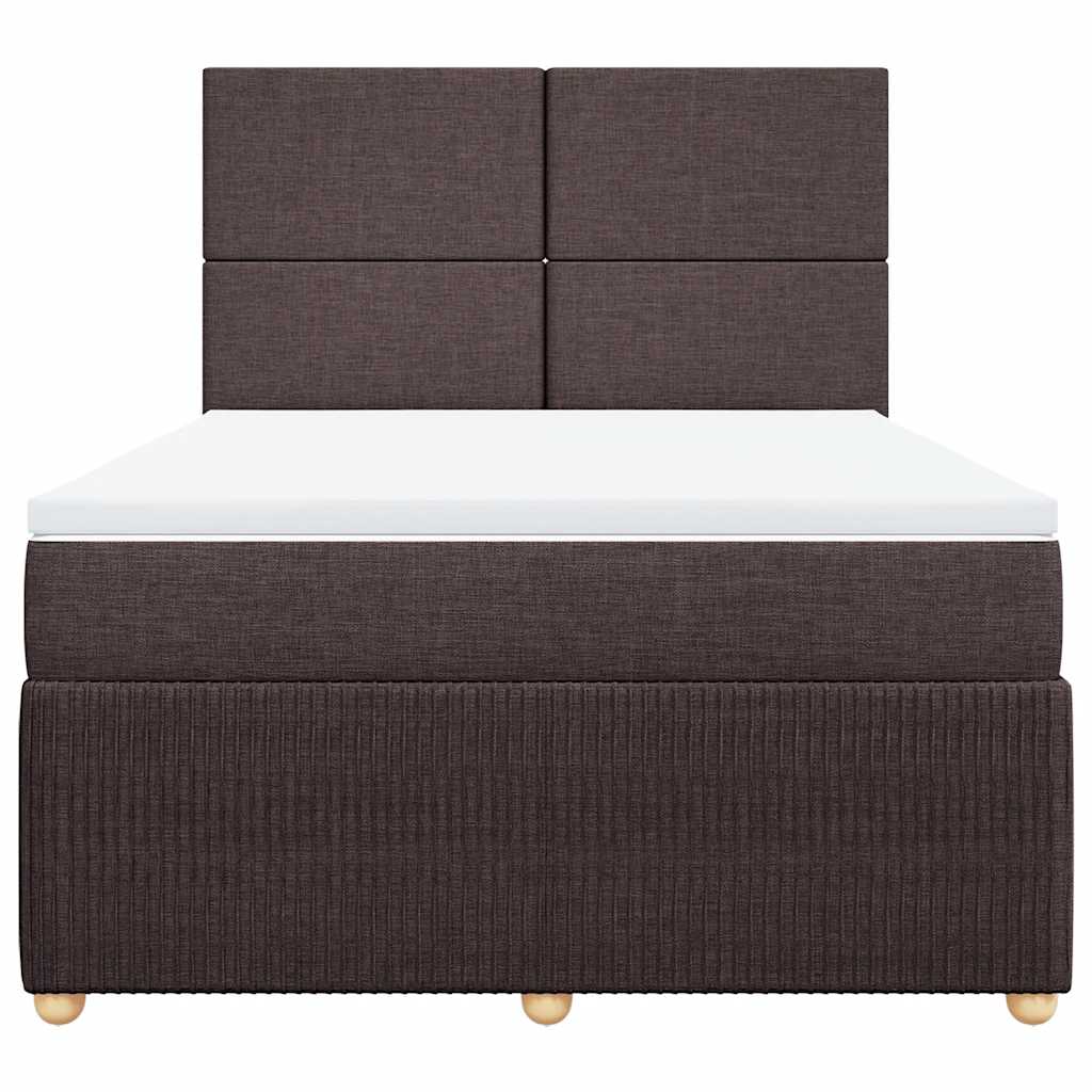 Boxspringbett Mit Matratze Stoff Dunkelbraun