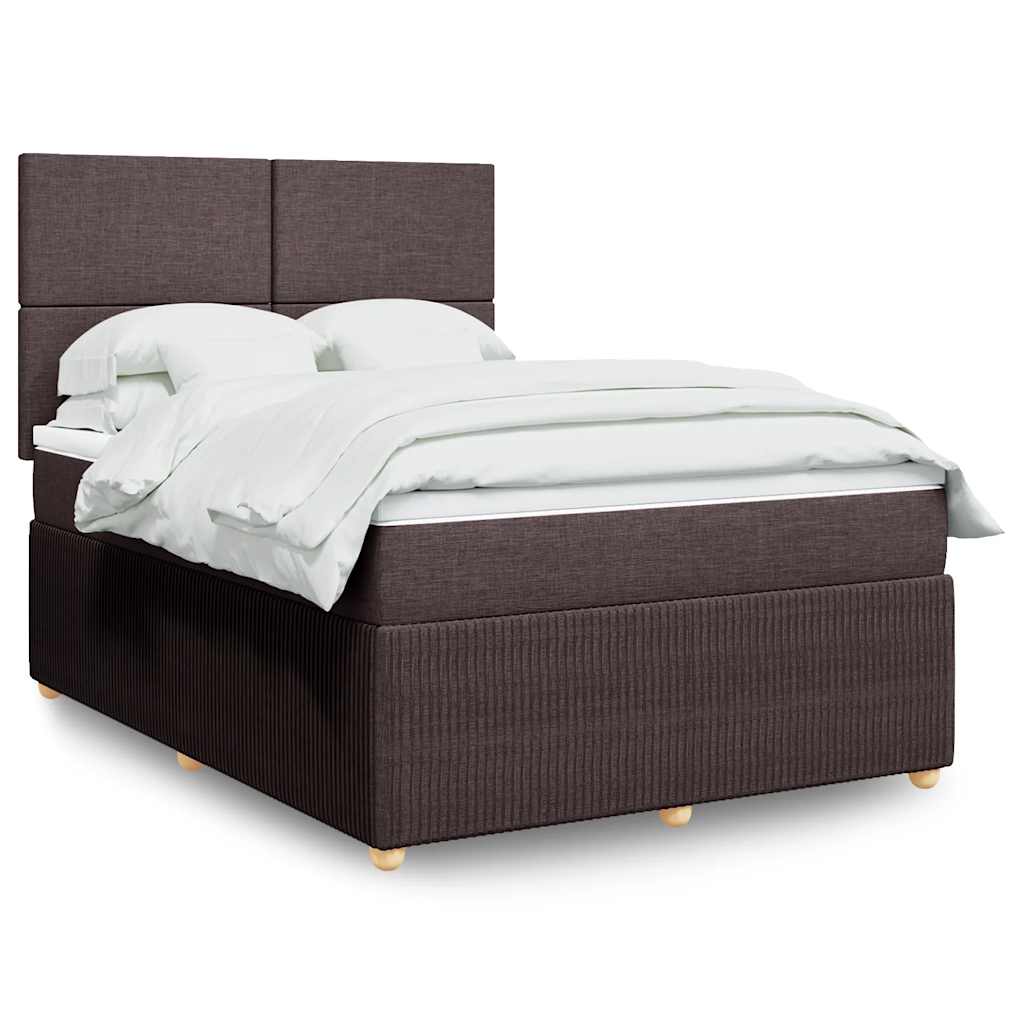 Boxspringbett Mit Matratze Stoff Dunkelbraun