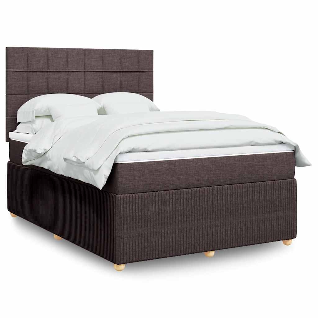 Boxspringbett Mit Matratze Stoff Dunkelbraun