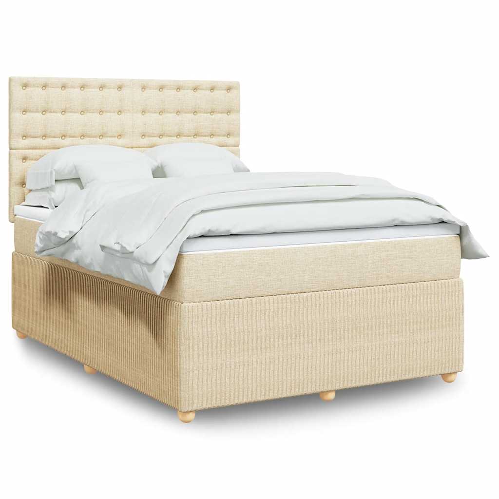 Boxspringbett Mit Matratze Stoff Creme