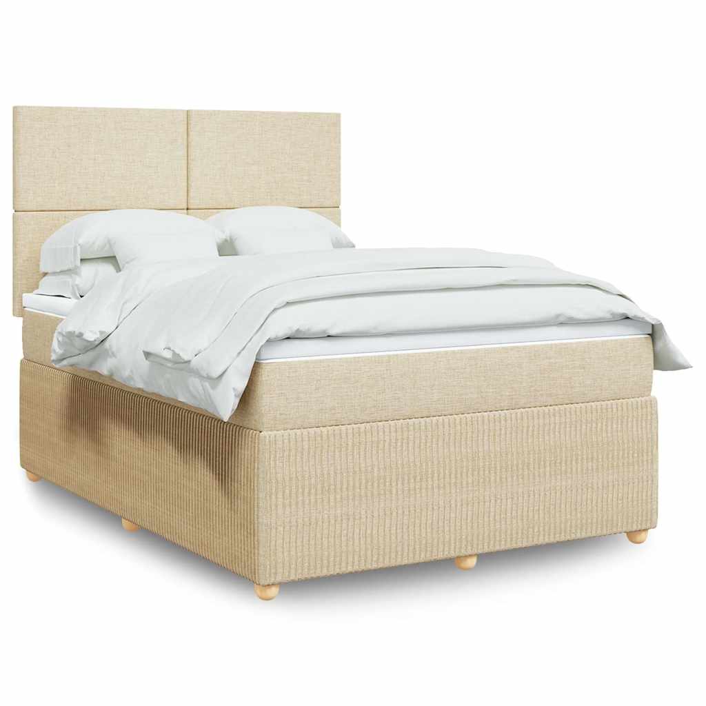 Boxspringbett Mit Matratze Stoff Creme