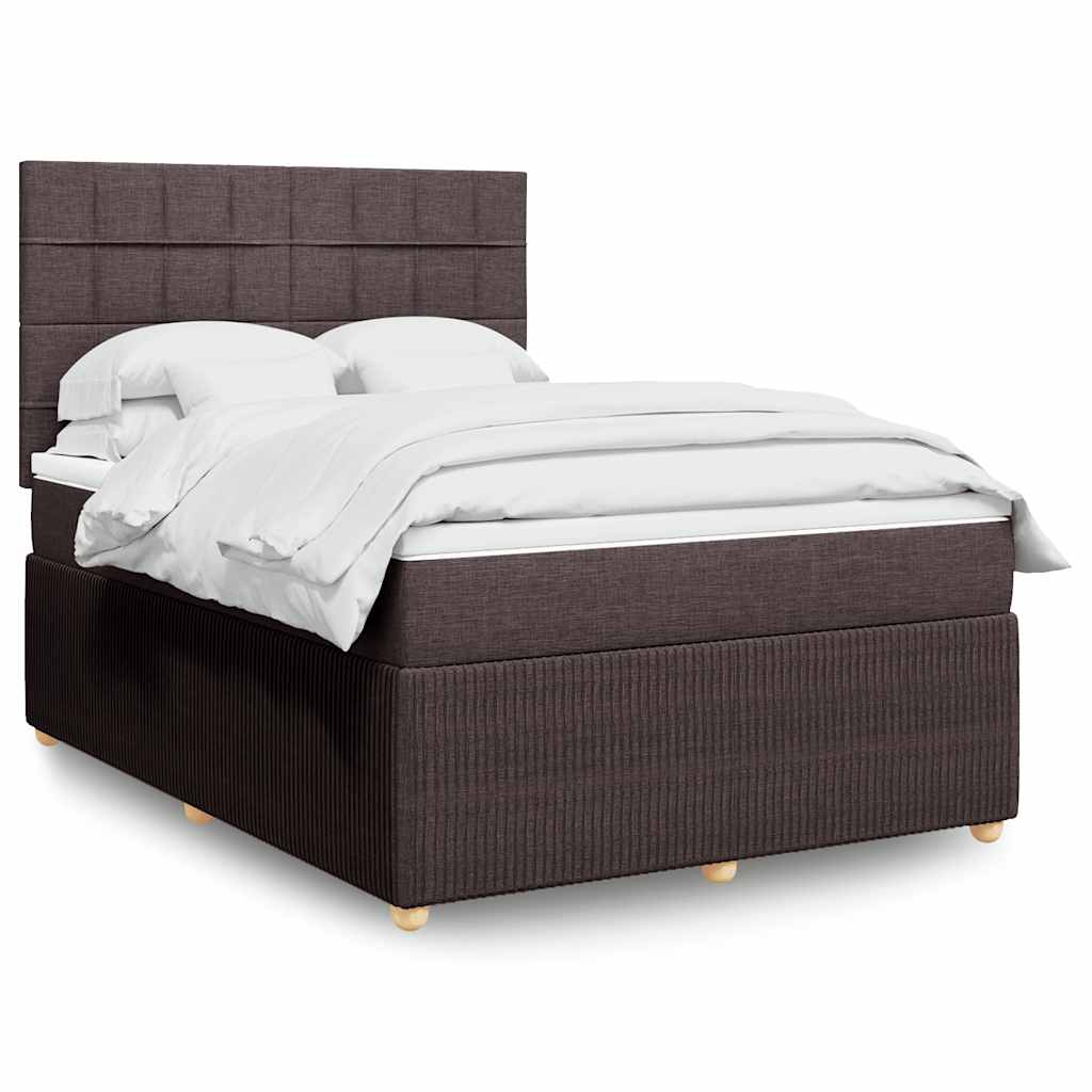 Boxspringbett Mit Matratze Stoff Dunkelbraun