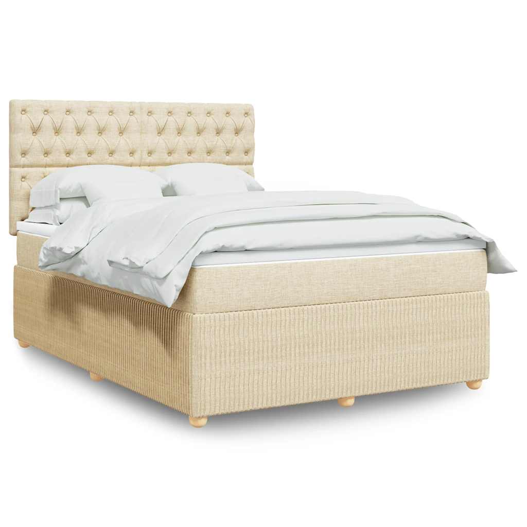 Boxspringbett Mit Matratze Stoff Creme