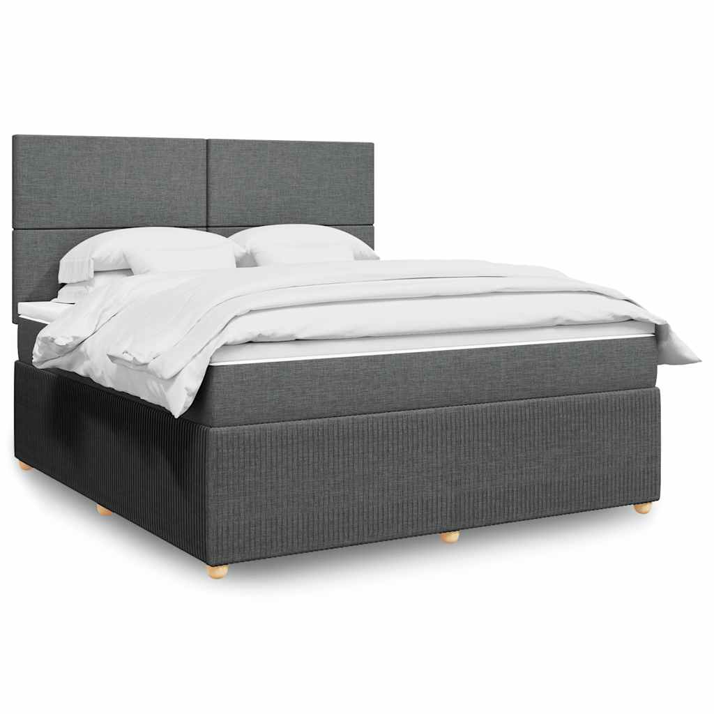 Boxspringbett Mit Matratze Stoff Dunkelgrau