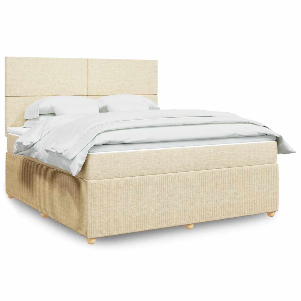 Boxspringbett Mit Matratze Stoff Creme