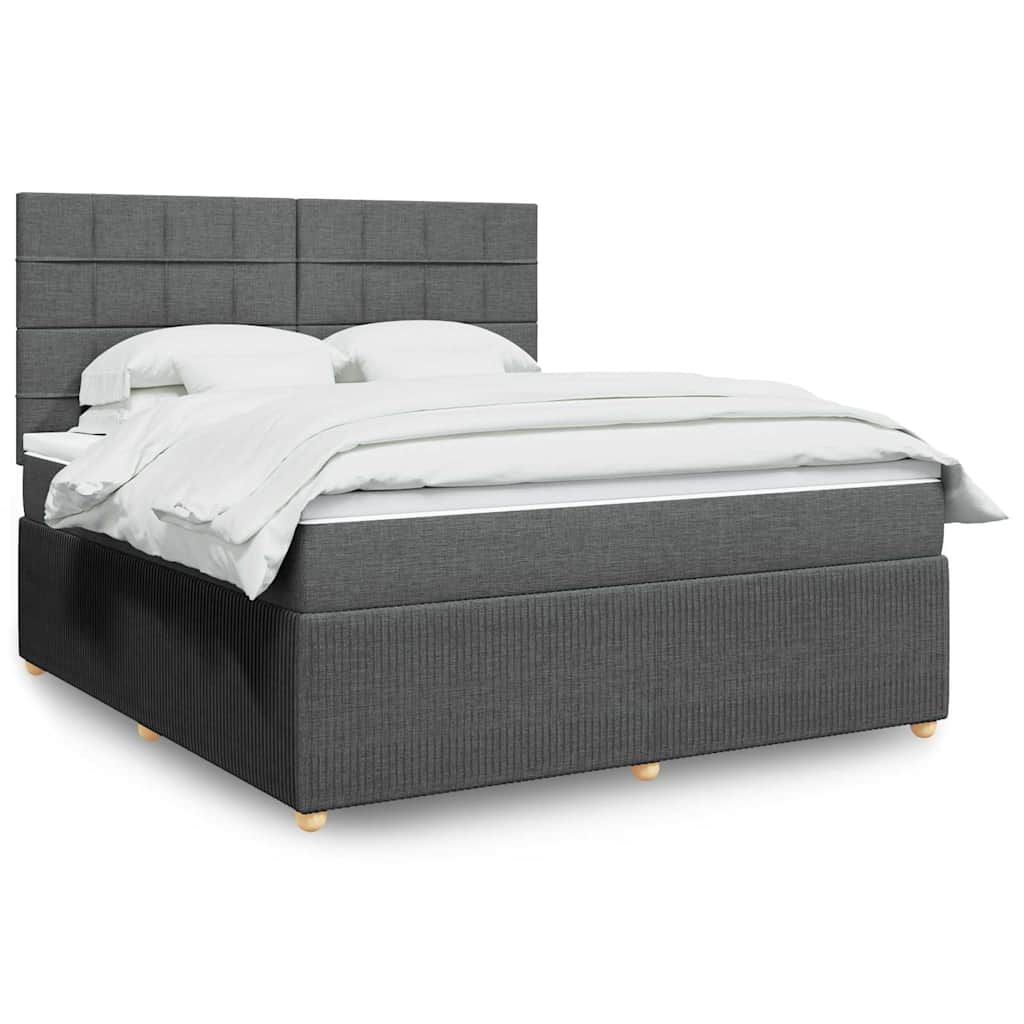 Boxspringbett Mit Matratze Stoff Dunkelgrau