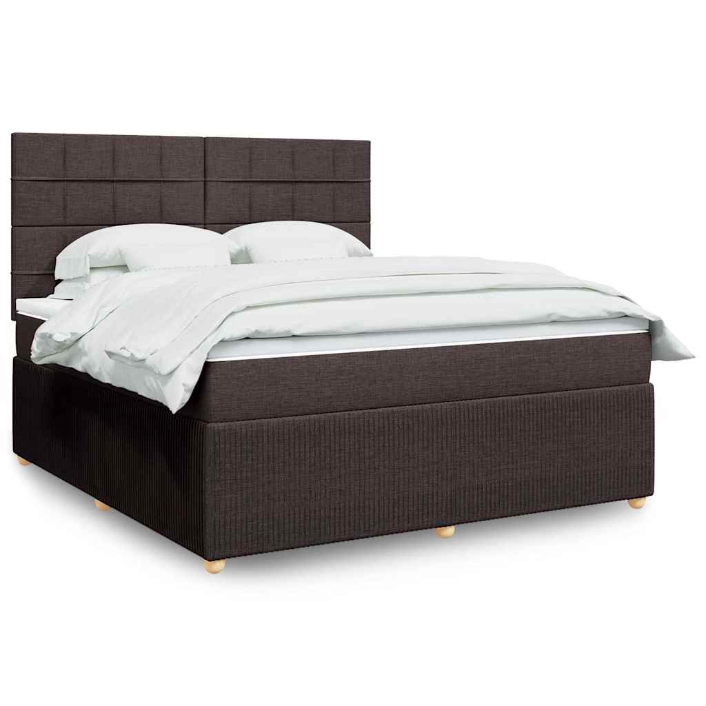 Boxspringbett Mit Matratze Stoff Dunkelbraun
