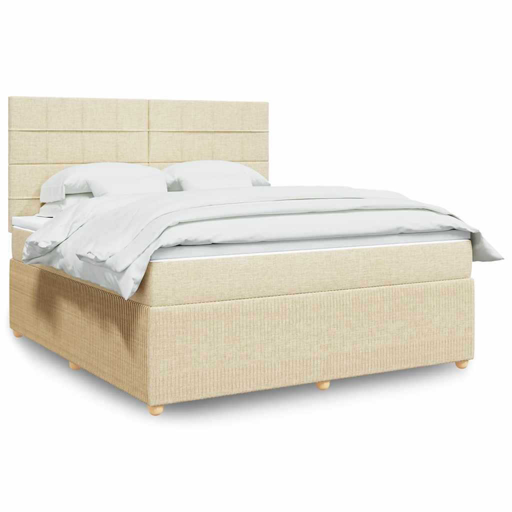 Boxspringbett Mit Matratze Stoff Creme