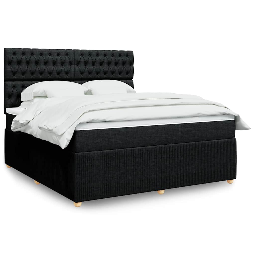 Boxspringbett Mit Matratze Stoff Schwarz