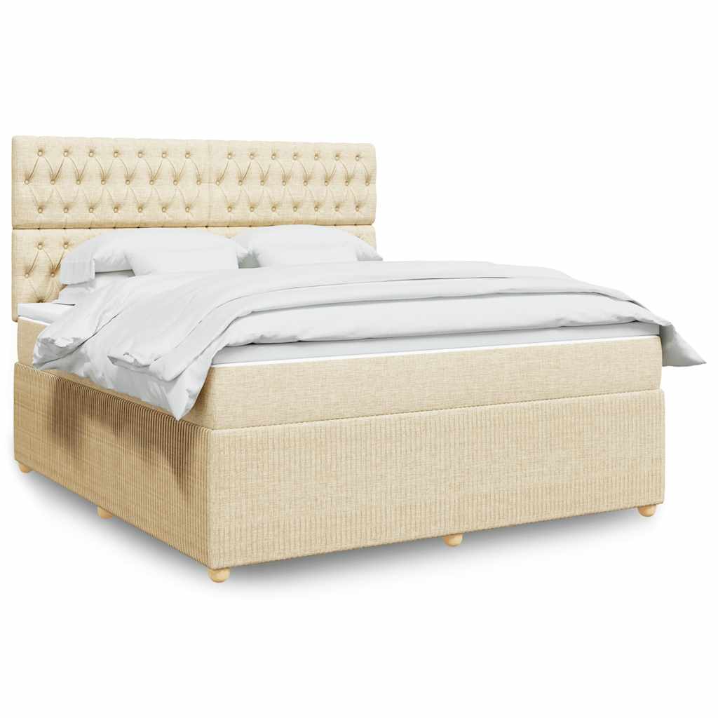 Boxspringbett Mit Matratze Stoff Creme
