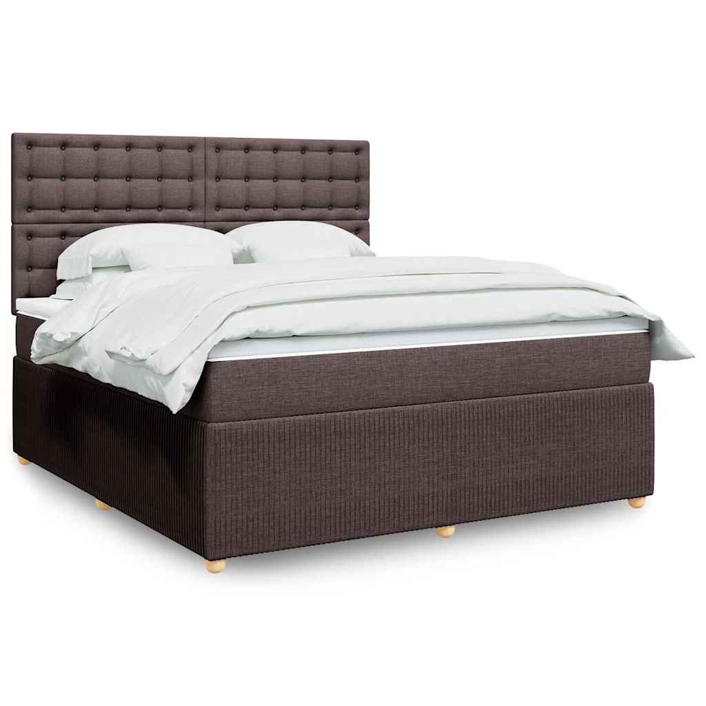 Boxspringbett Mit Matratze Stoff Dunkelbraun