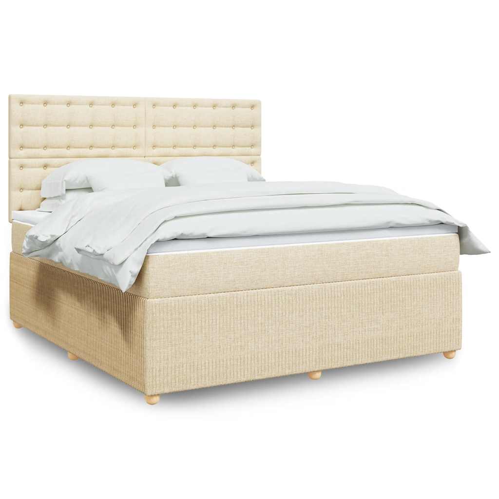 Boxspringbett Mit Matratze Stoff Creme