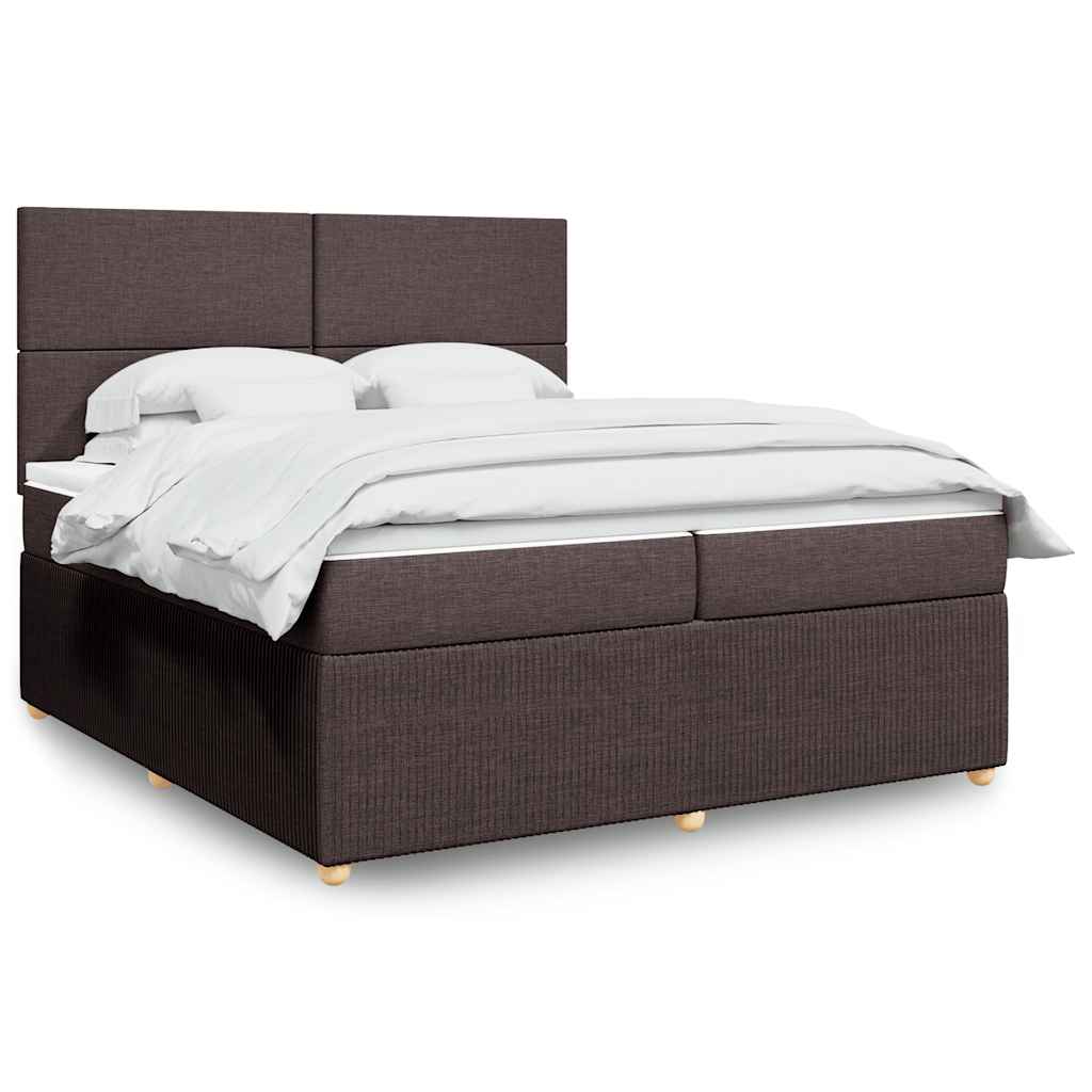 Boxspringbett Mit Matratze Stoff Dunkelbraun