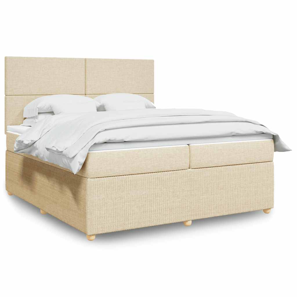 Boxspringbett Mit Matratze Stoff Creme